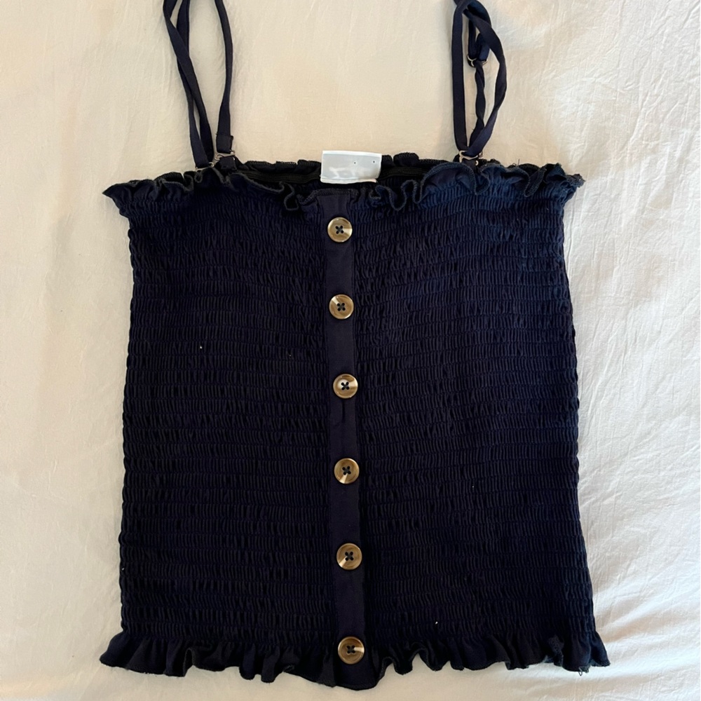 Navy Blue Others Follow Tube Top, Size Small